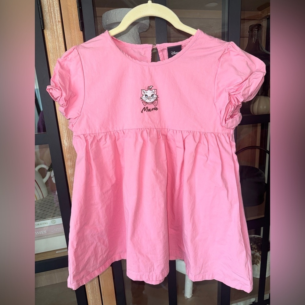 Disneyland Tokyo Marie embroidered dress girls aristocats short sleeve bubblegum